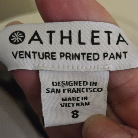 Athleta Venture Printed Jogger Pant Viper Gray Zip Pockets Size 8 - Picture 10 of 12